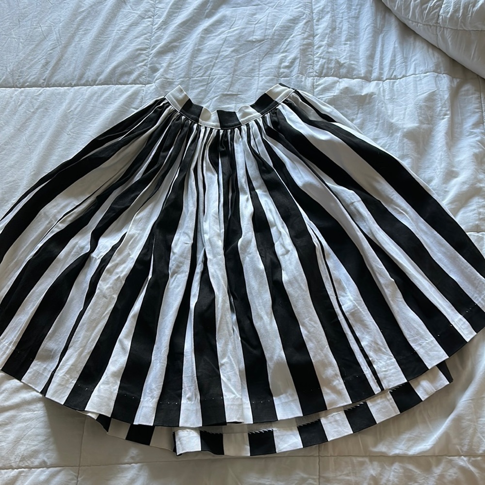 Pinup girl clothing PUG Black and White striped Skirt